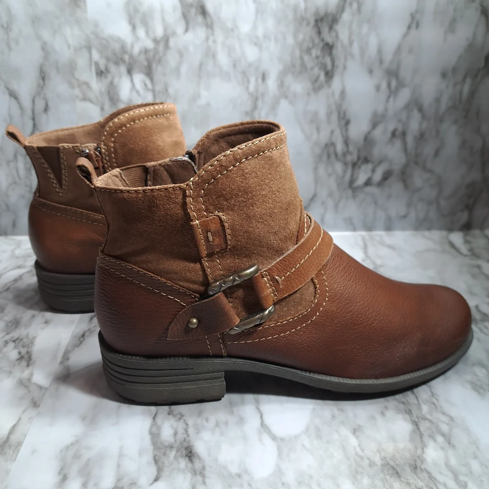 Earth Origins By Earth Women's Paris Ankle Boots Suede Leather Brown Size 9W - Picture 6 of 16